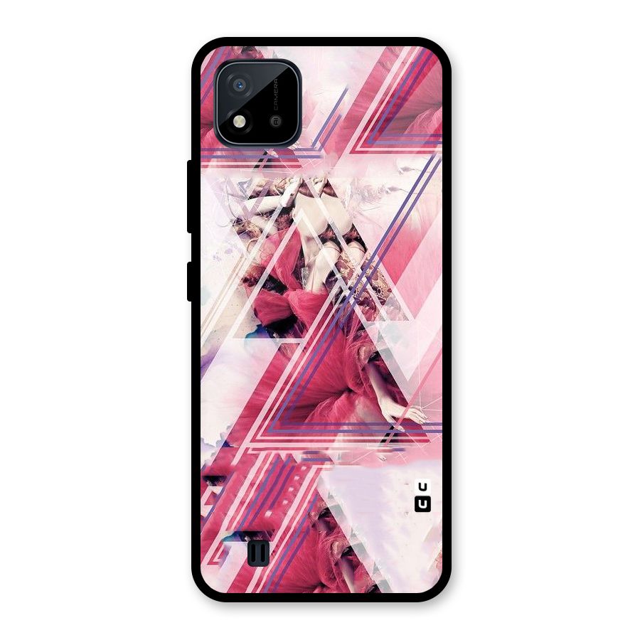 Pink Rose Abstract Glass Back Case for Realme C11 2021