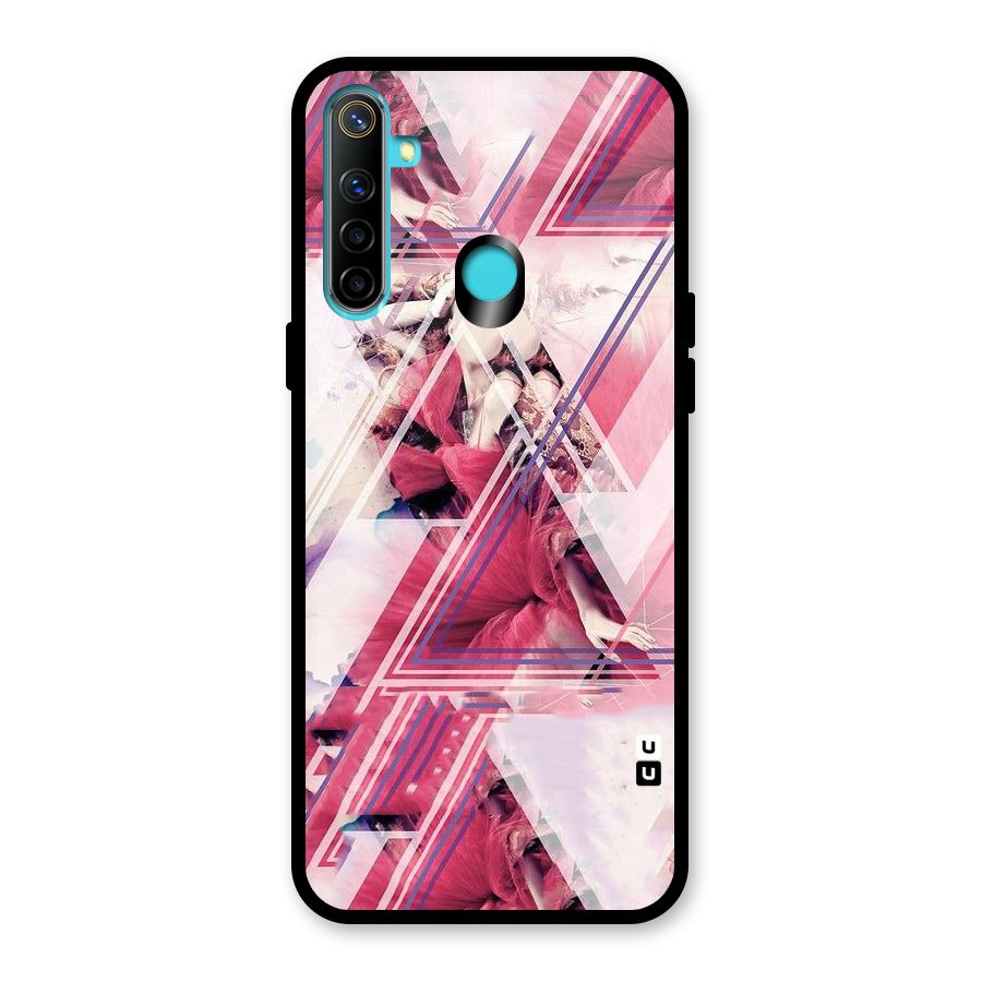 Pink Rose Abstract Glass Back Case for Realme Narzo 10