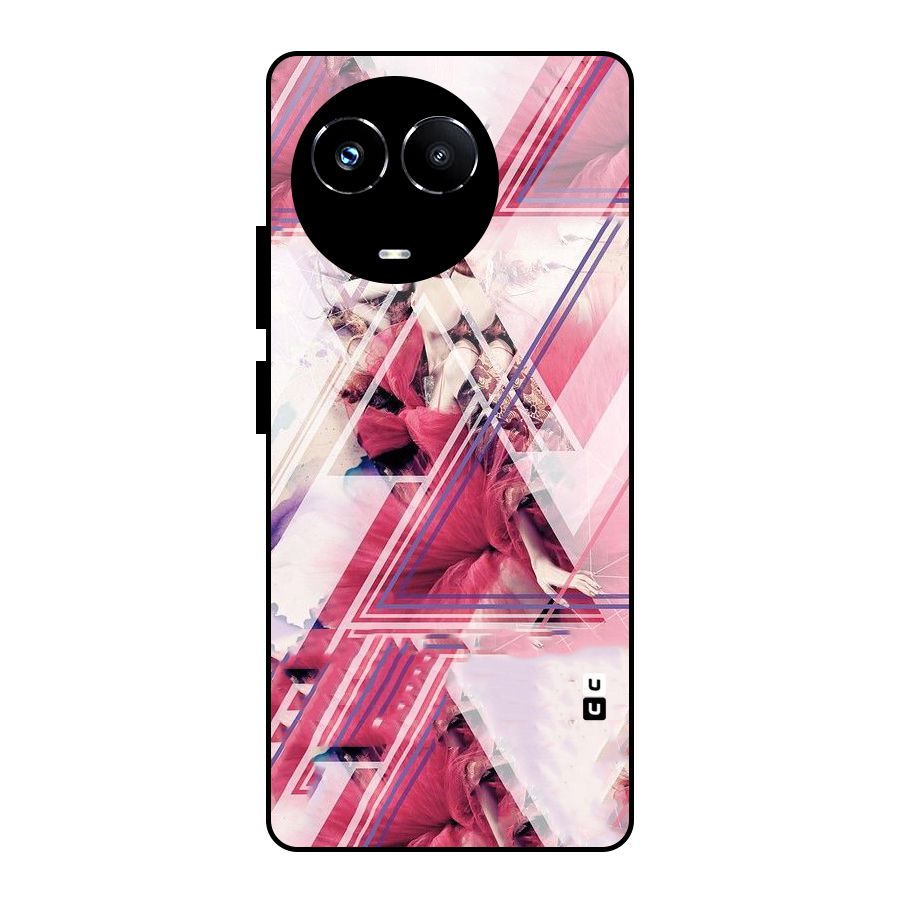 Pink Rose Abstract Glass Back Case for Realme Narzo 60X