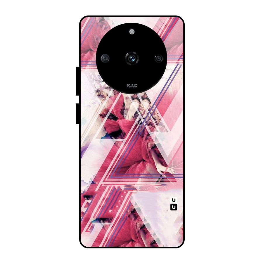 Pink Rose Abstract Glass Back Case for Realme Narzo 60 5G
