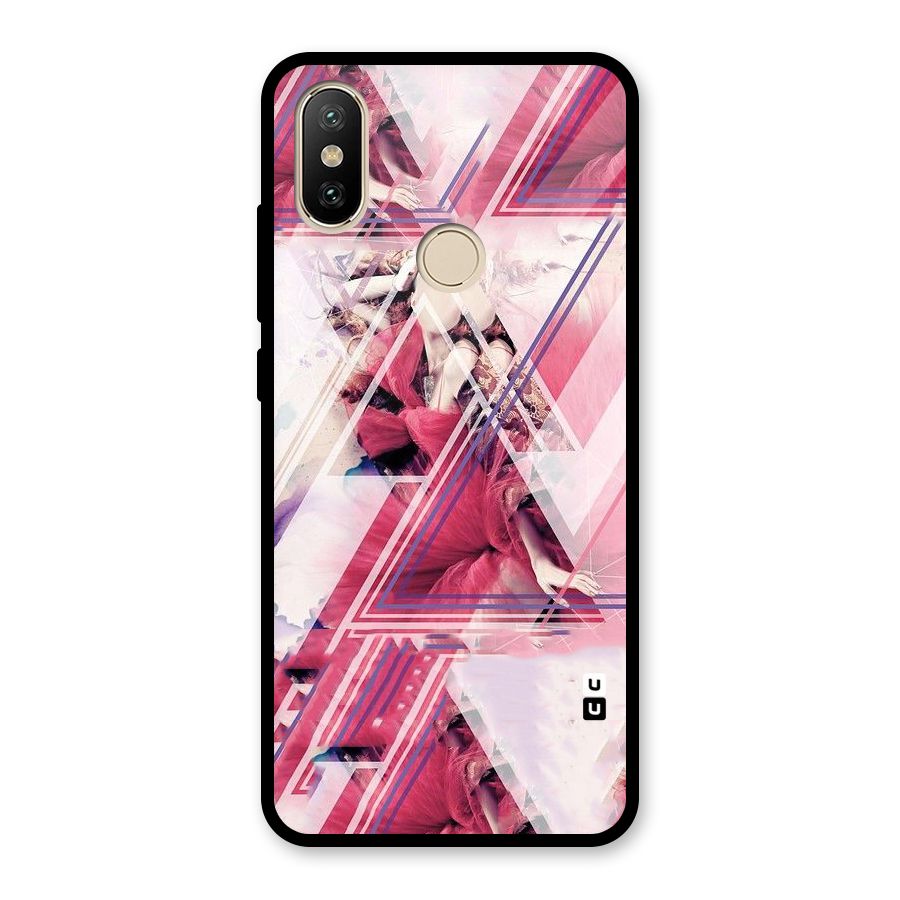 Pink Rose Abstract Glass Back Case for Redmi A2