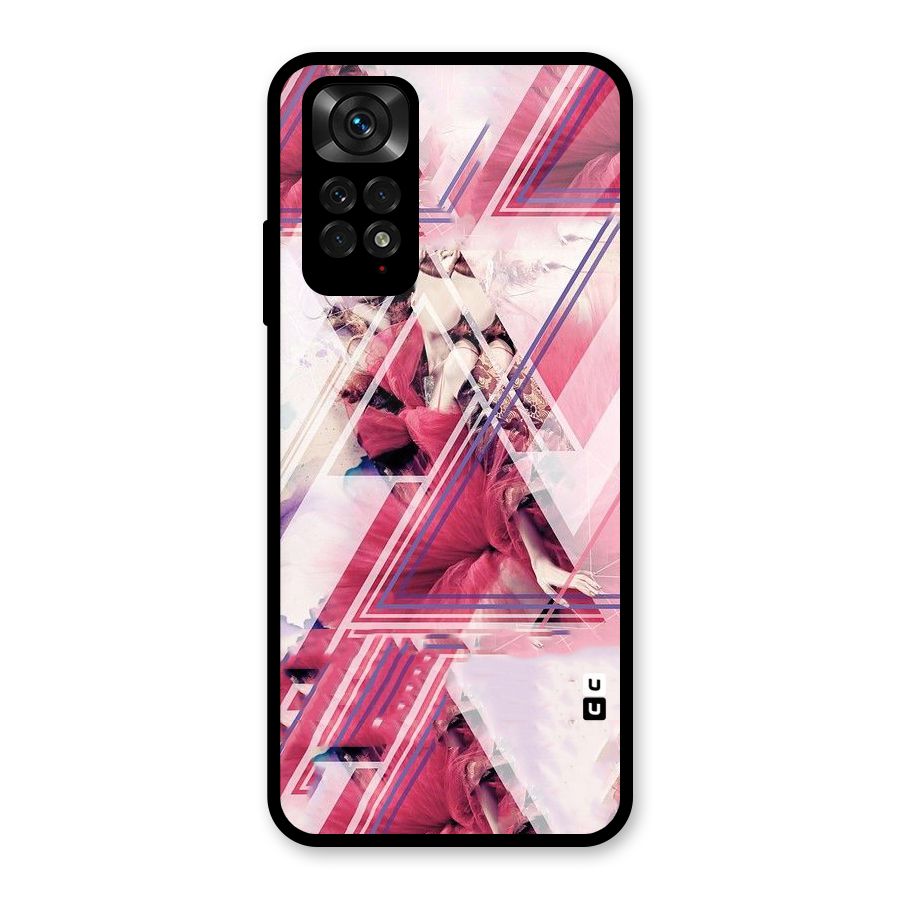 Pink Rose Abstract Glass Back Case for Redmi Note 11S