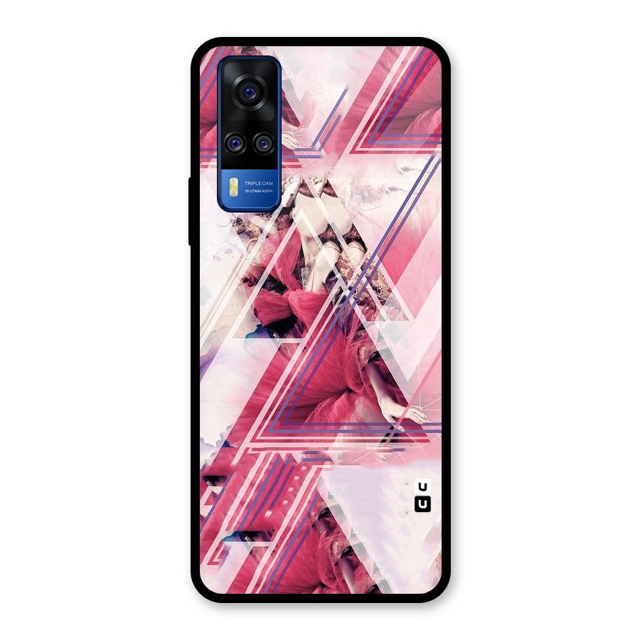 Pink Rose Abstract Glass Back Case for Vivo Y31
