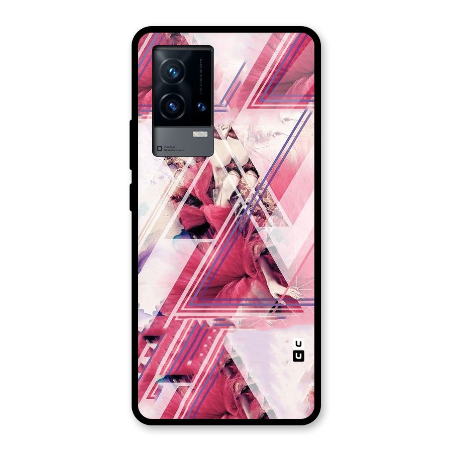 Pink Rose Abstract Glass Back Case for iQOO 9 5G