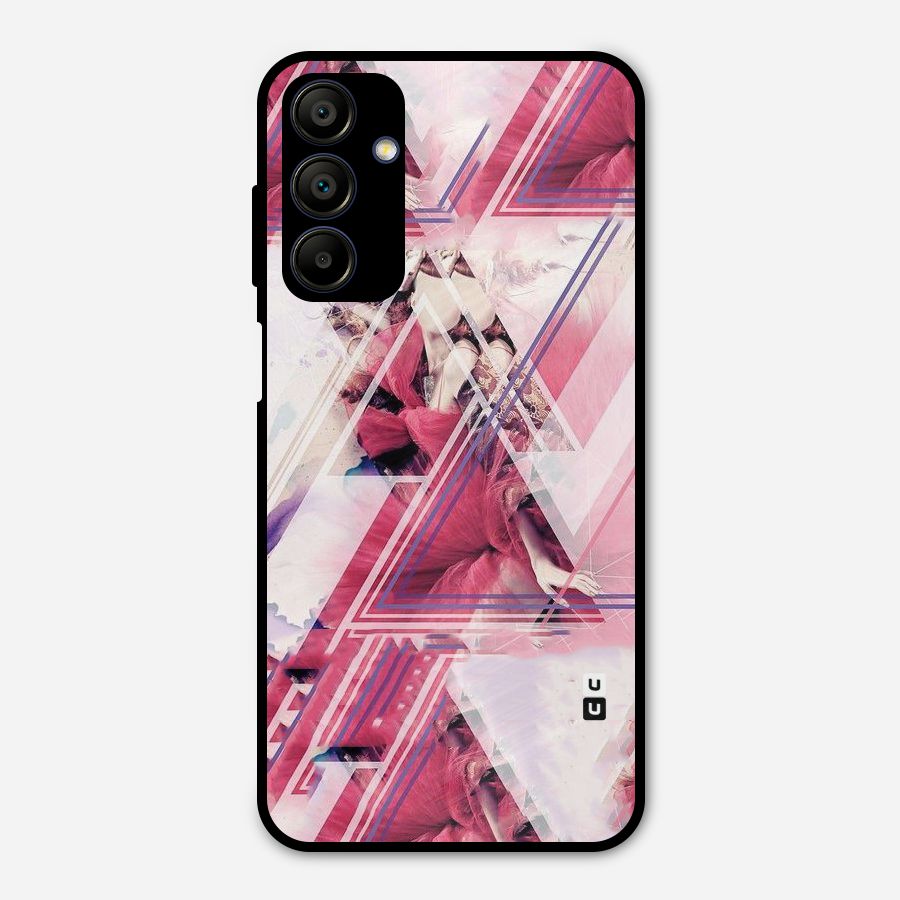 Pink Rose Abstract Metal Back Case for Galaxy A15 5G
