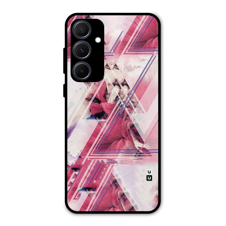 Pink Rose Abstract Metal Back Case for Galaxy A35