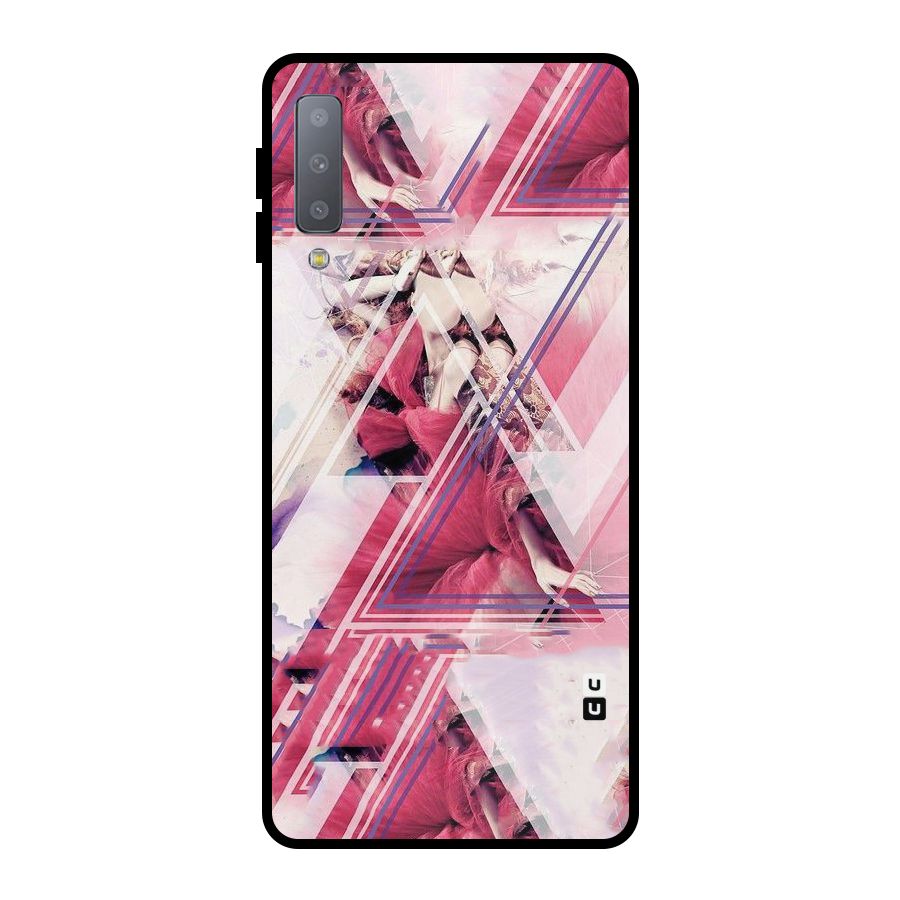 Pink Rose Abstract Metal Back Case for Galaxy A7 (2018)