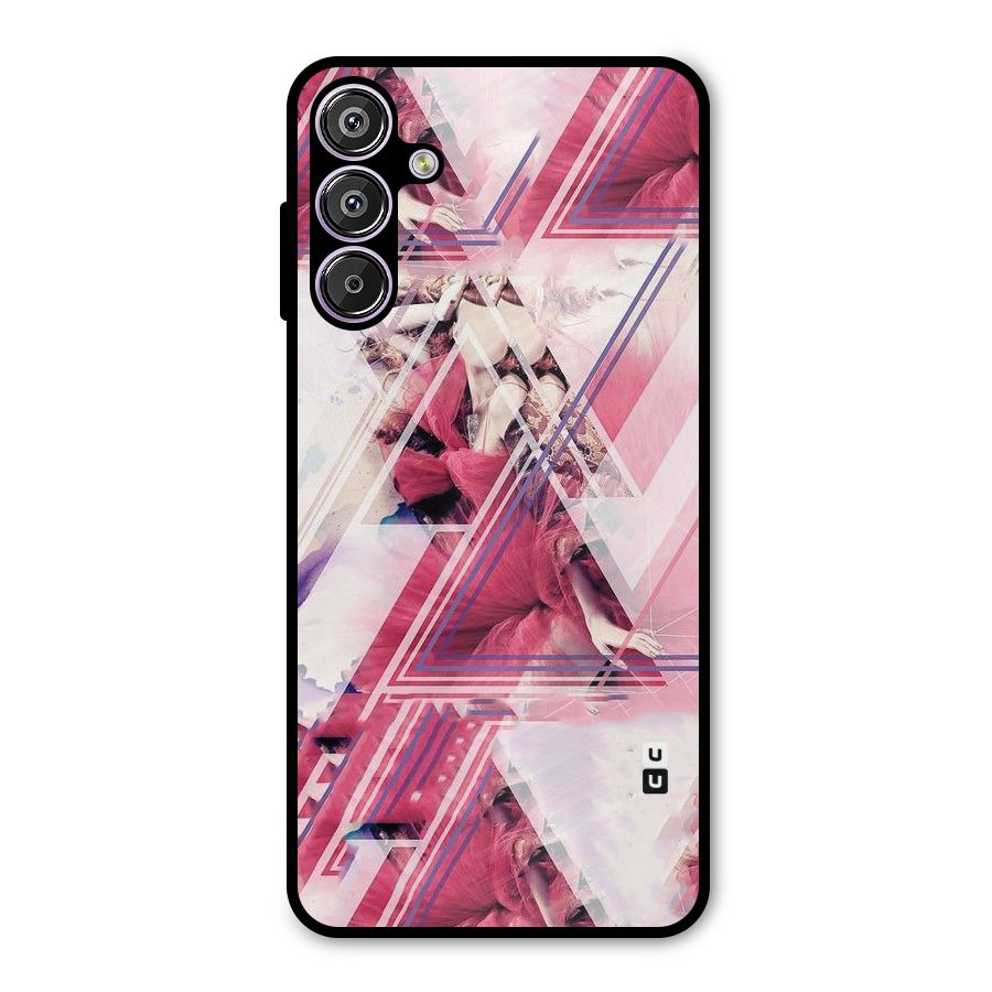 Pink Rose Abstract Metal Back Case for Galaxy M15
