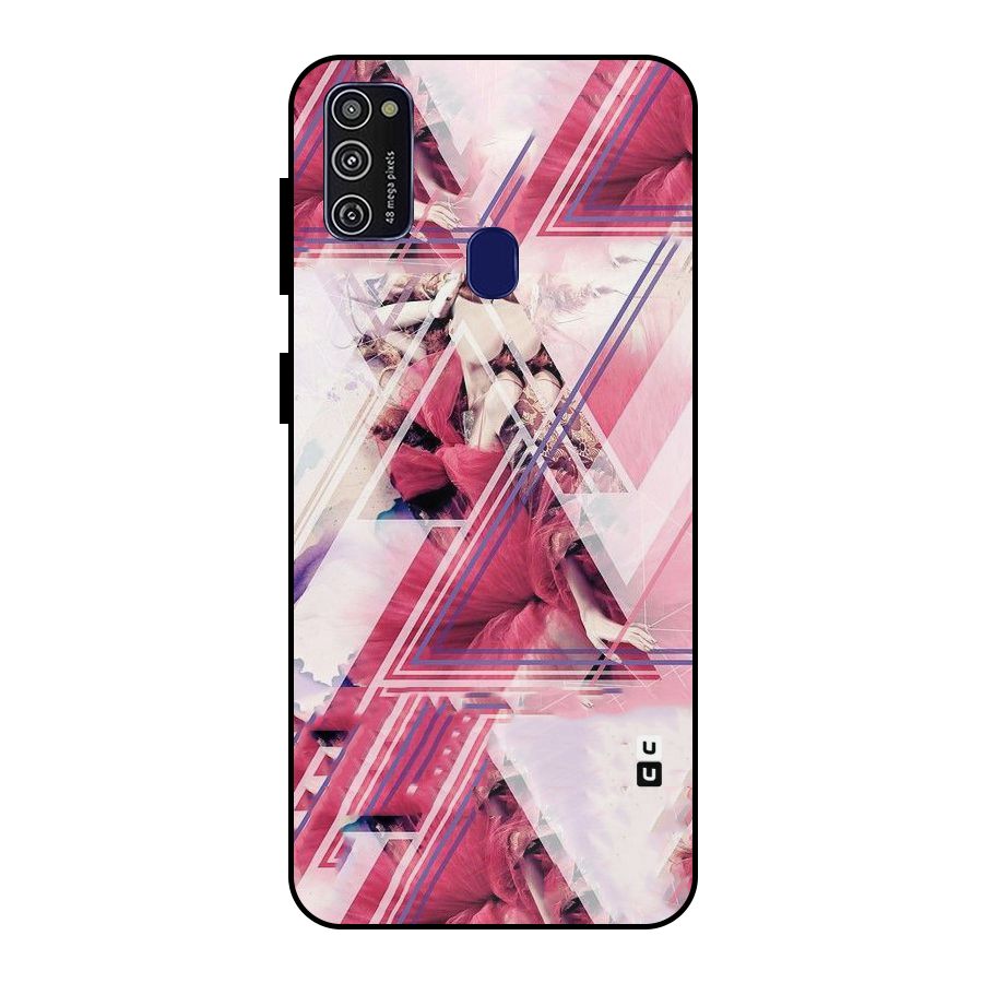 Pink Rose Abstract Metal Back Case for Galaxy M21