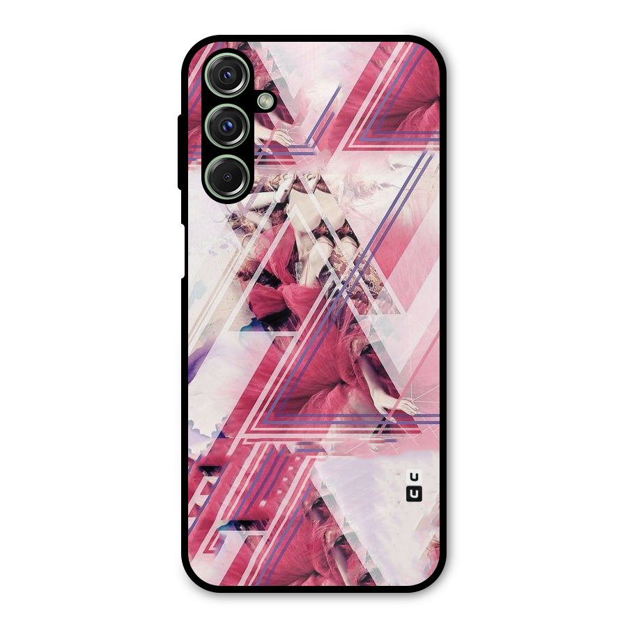 Pink Rose Abstract Metal Back Case for Galaxy M34