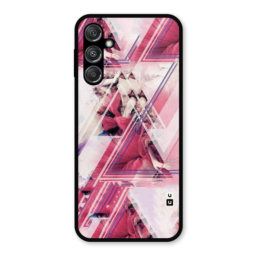Pink Rose Abstract Metal Back Case for Galaxy M34 5G