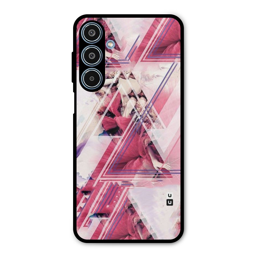 Pink Rose Abstract Metal Back Case for Galaxy M35