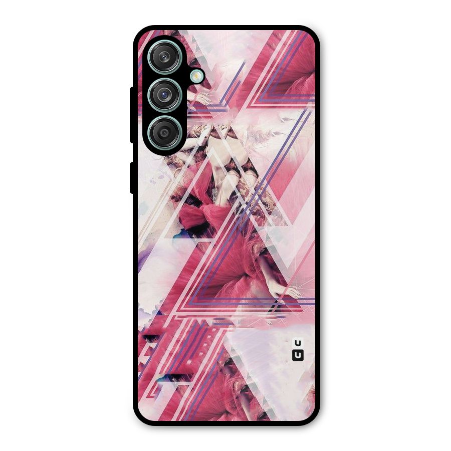 Pink Rose Abstract Metal Back Case for Galaxy M55 5G