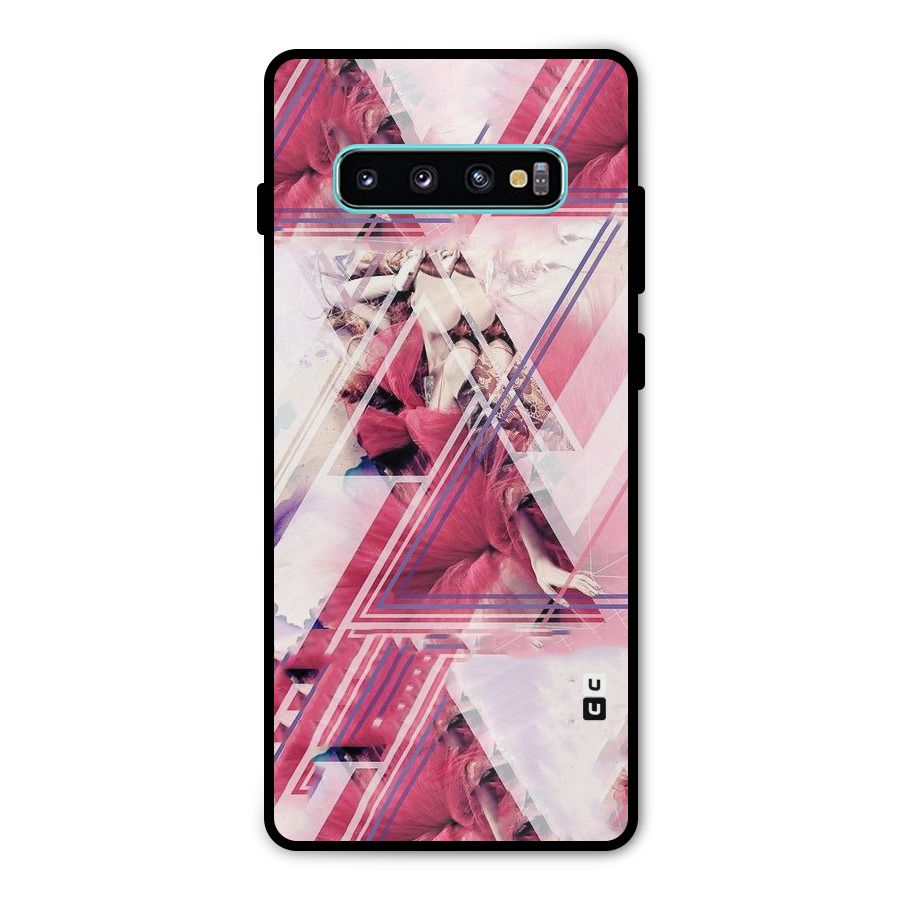 Pink Rose Abstract Metal Back Case for Galaxy S10 Plus