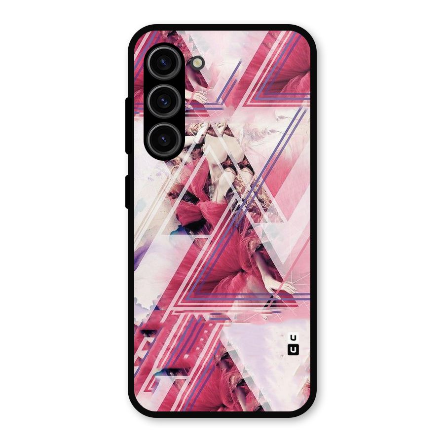 Pink Rose Abstract Metal Back Case for Galaxy S23
