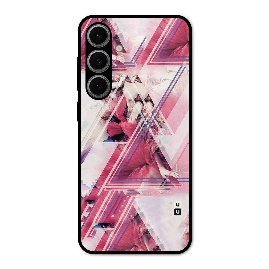 Pink Rose Abstract Metal Back Case for Galaxy S24 FE
