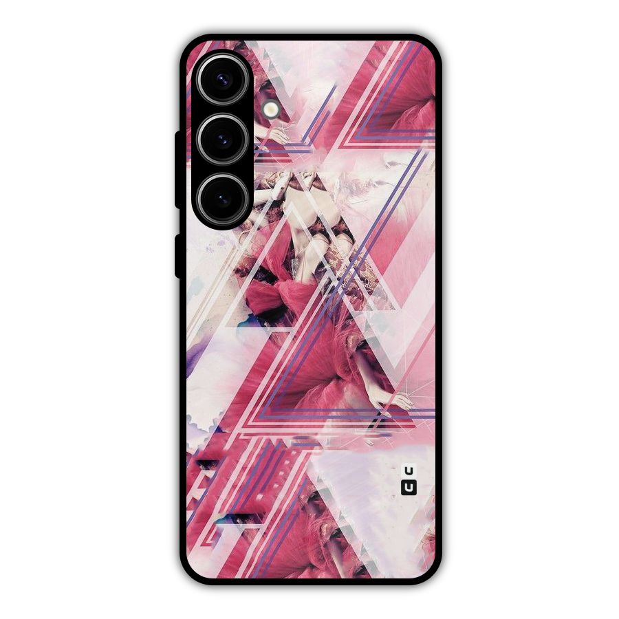 Pink Rose Abstract Metal Back Case for Galaxy S24 Plus
