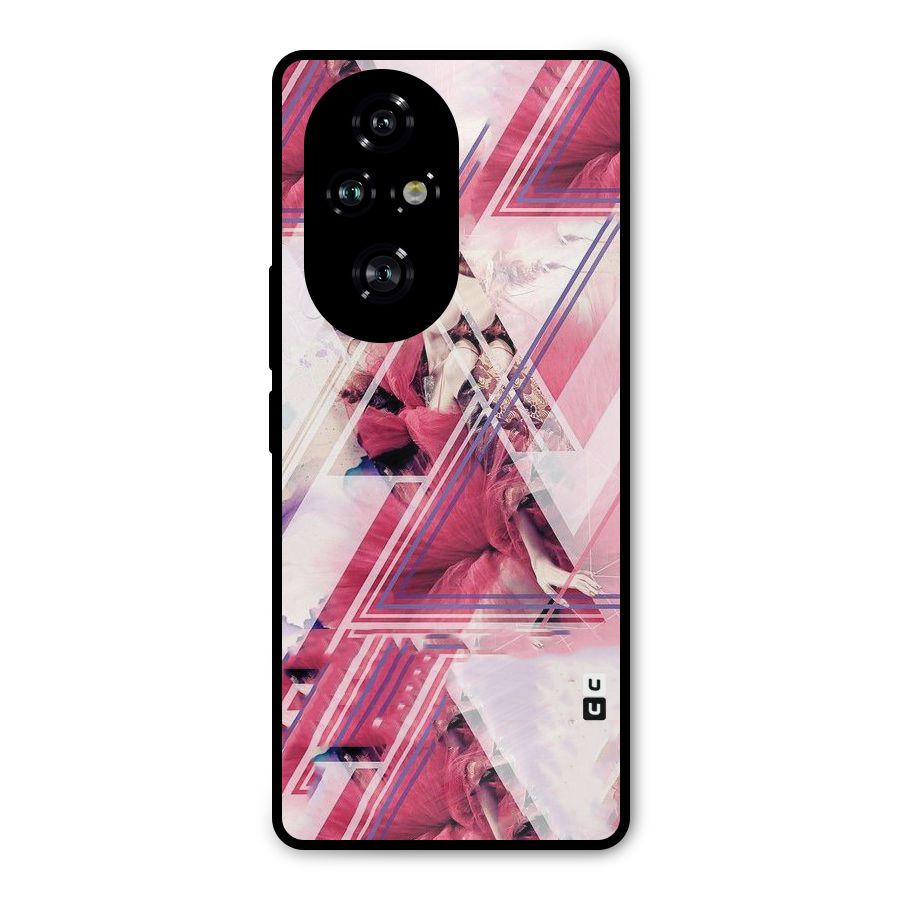 Pink Rose Abstract Metal Back Case for Honor 200 Pro