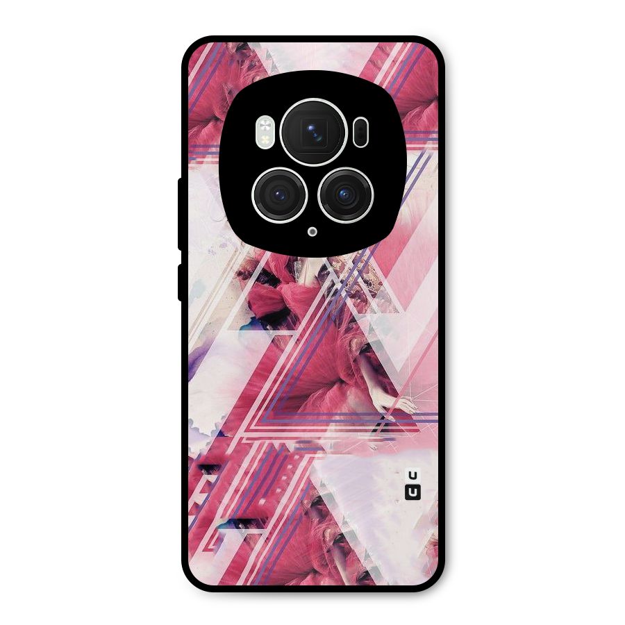 Pink Rose Abstract Metal Back Case for Honor Magic6 Pro
