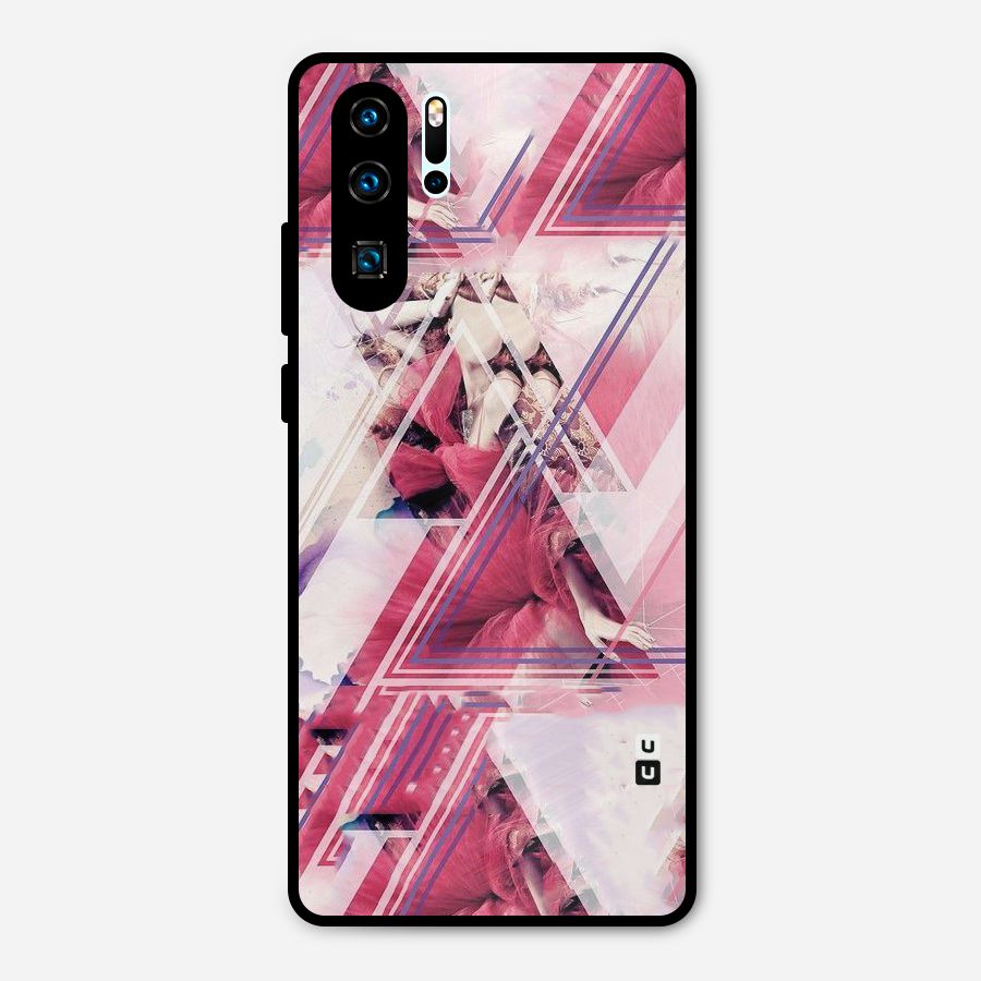 Pink Rose Abstract Metal Back Case for Huawei P30 Pro