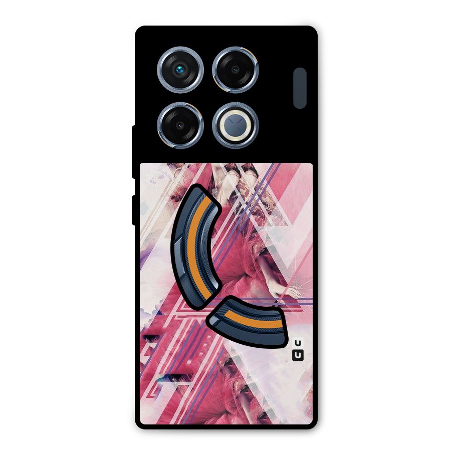 Pink Rose Abstract Metal Back Case for Infinix GT 20 Pro