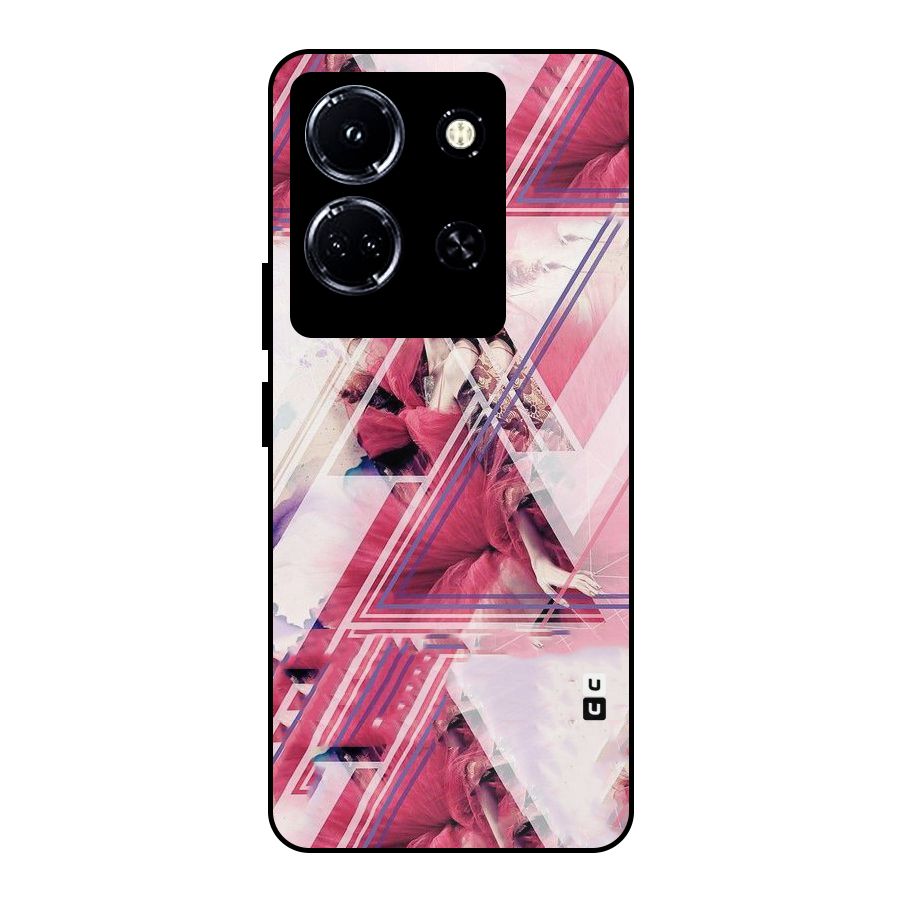 Pink Rose Abstract Metal Back Case for Infinix Note 30 5G