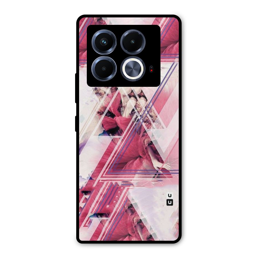 Pink Rose Abstract Metal Back Case for Infinix Note 40 5G