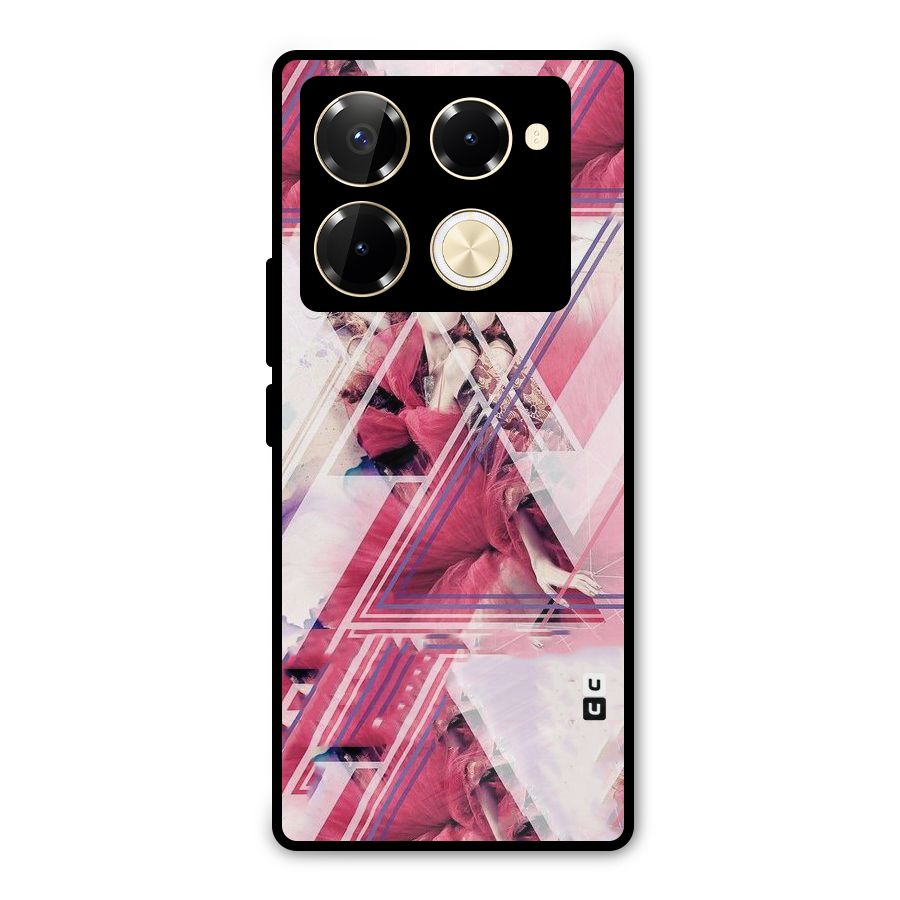 Pink Rose Abstract Metal Back Case for Infinix Note 40 Pro Plus