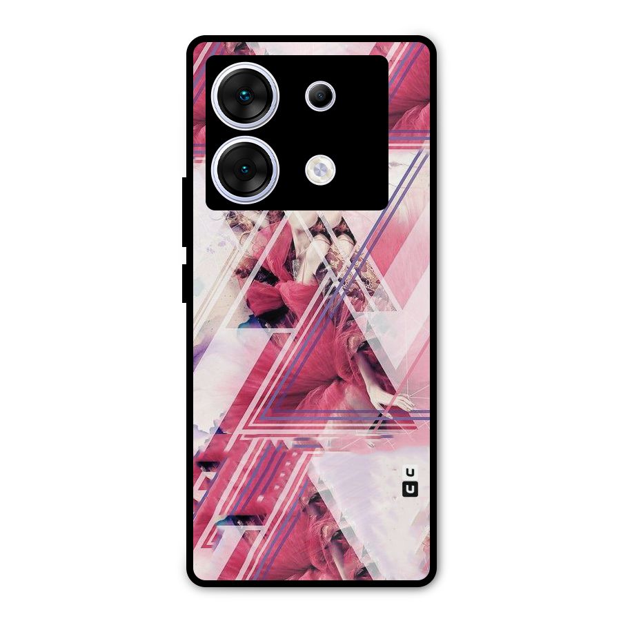 Pink Rose Abstract Metal Back Case for Infinix Zero 30 5G