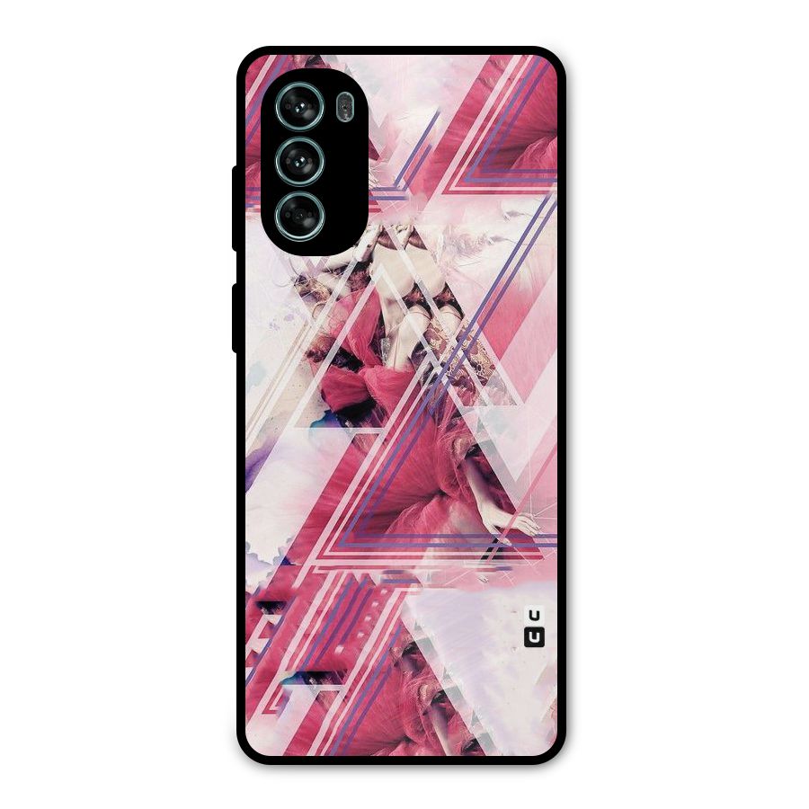 Pink Rose Abstract Metal Back Case for Moto G62