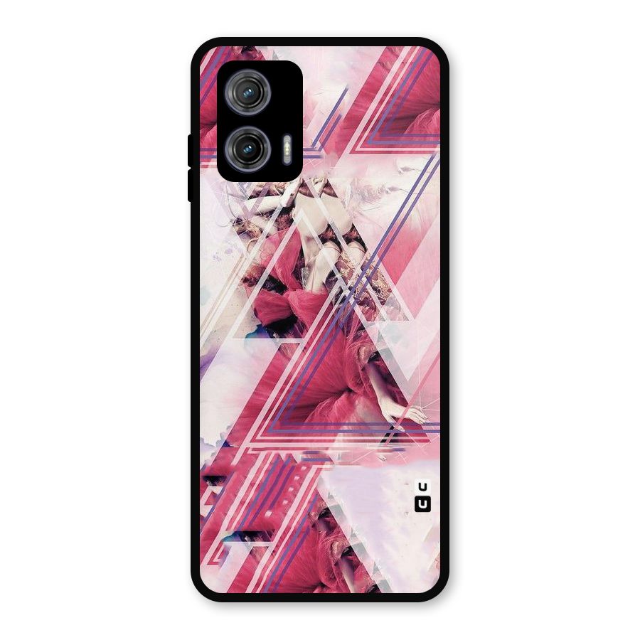 Pink Rose Abstract Metal Back Case for Moto G73