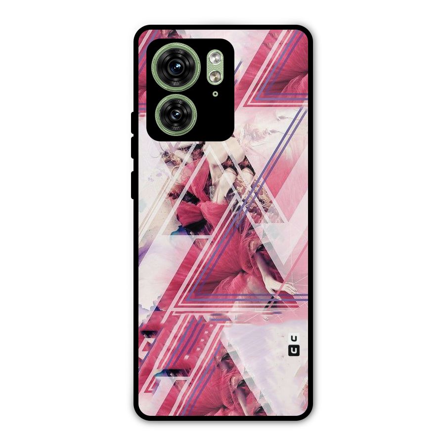 Pink Rose Abstract Metal Back Case for Motorola Edge 40 5G