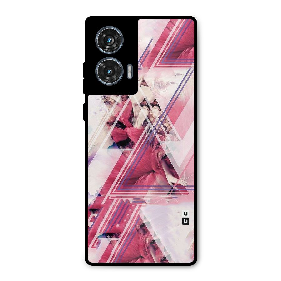 Pink Rose Abstract Metal Back Case for Motorola Edge 50 Fusion