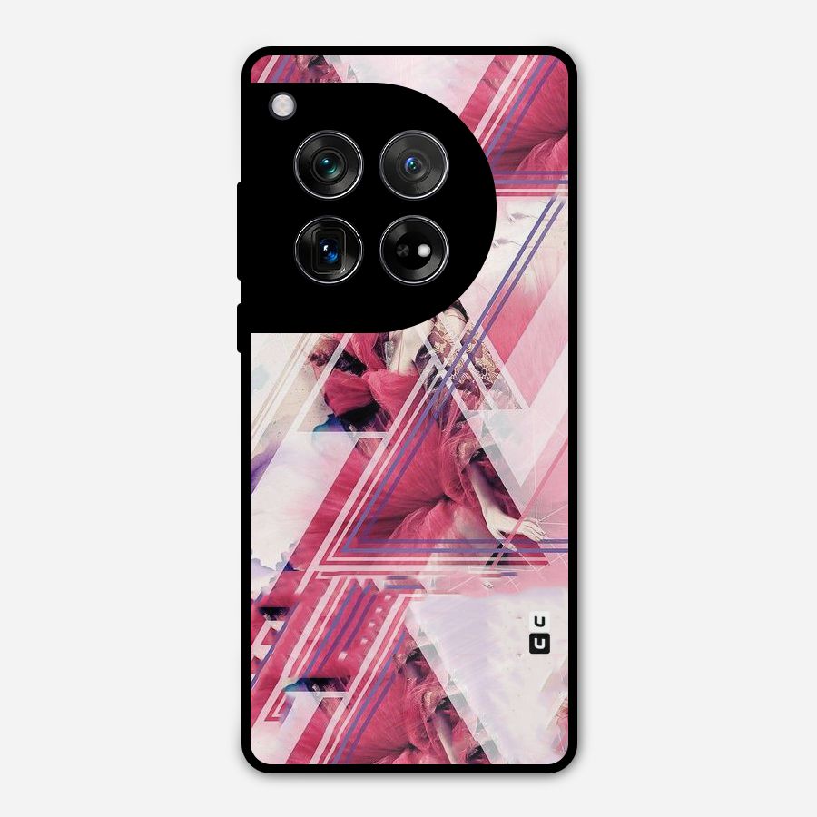 Pink Rose Abstract Metal Back Case for OnePlus 12
