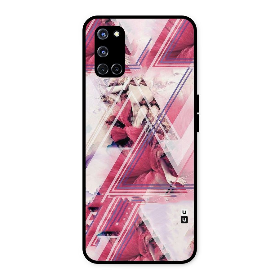 Pink Rose Abstract Metal Back Case for Oppo A52