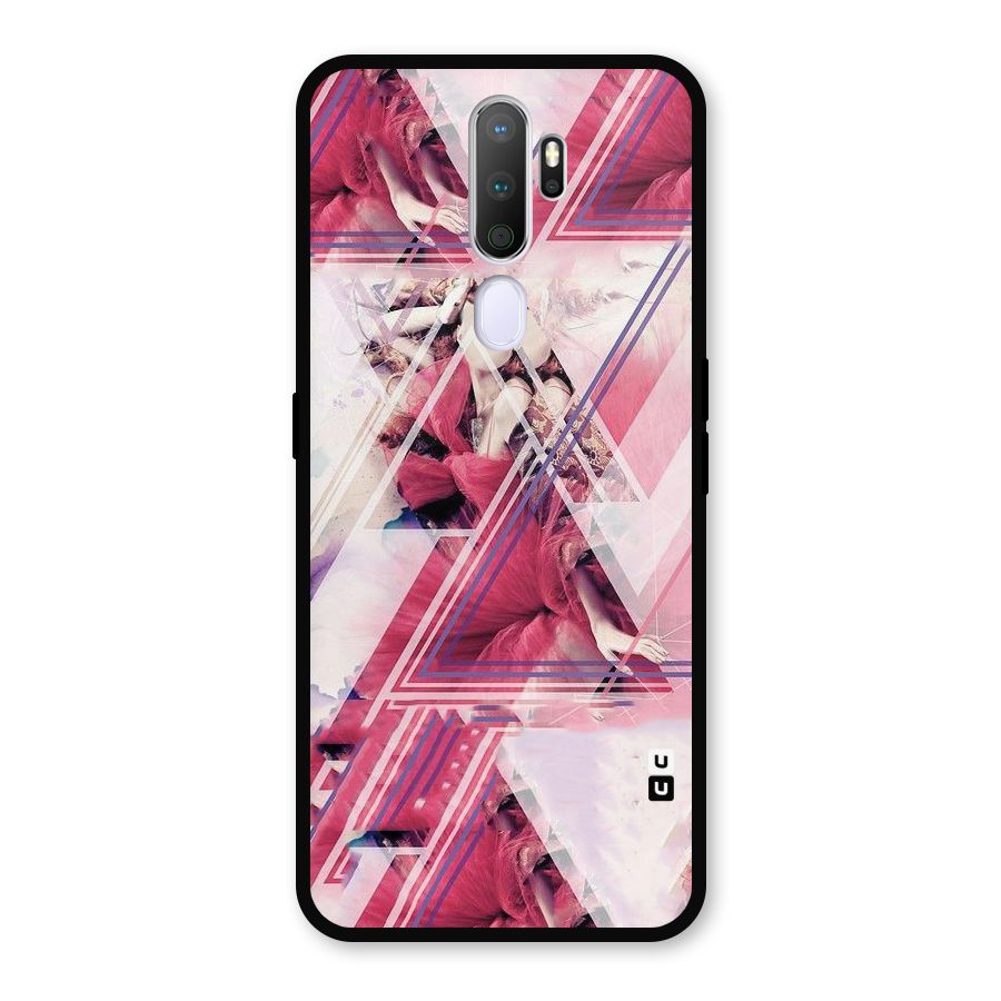 Pink Rose Abstract Metal Back Case for Oppo A9 (2020)