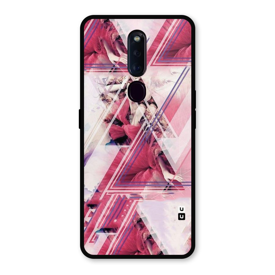 Pink Rose Abstract Metal Back Case for Oppo F11 Pro