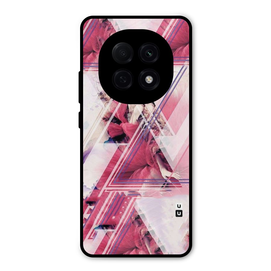 Pink Rose Abstract Metal Back Case for Oppo F29 Pro