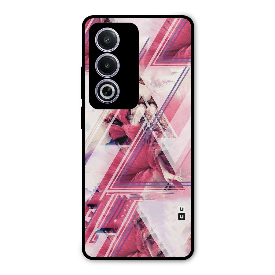 Pink Rose Abstract Metal Back Case for Oppo K12x