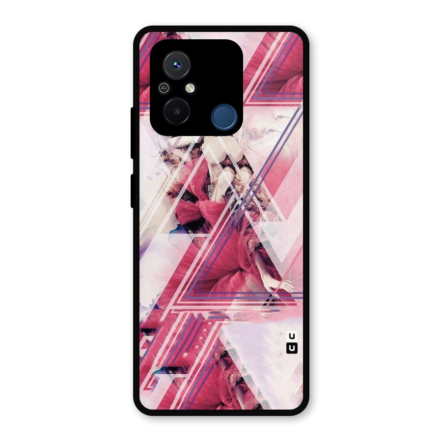 Pink Rose Abstract Metal Back Case for Poco C55