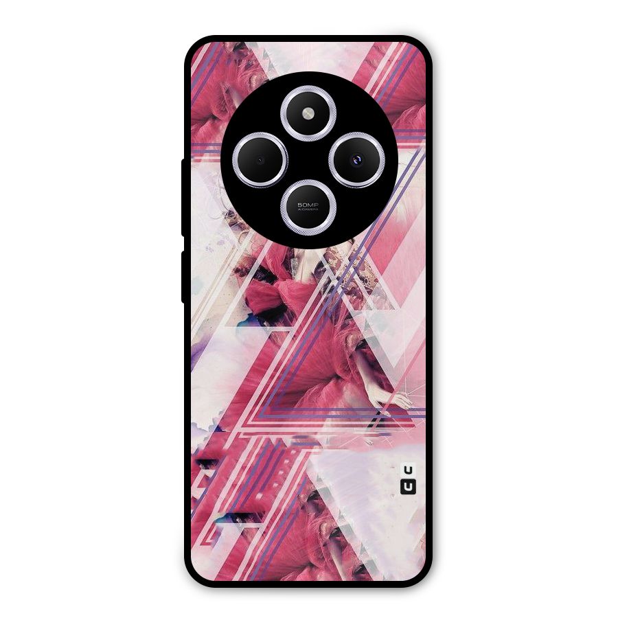Pink Rose Abstract Metal Back Case for Poco M7