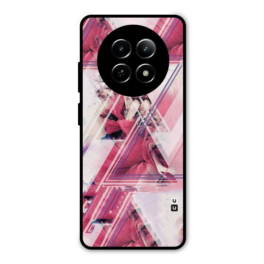 Pink Rose Abstract Metal Back Case for Realme 12x 5G