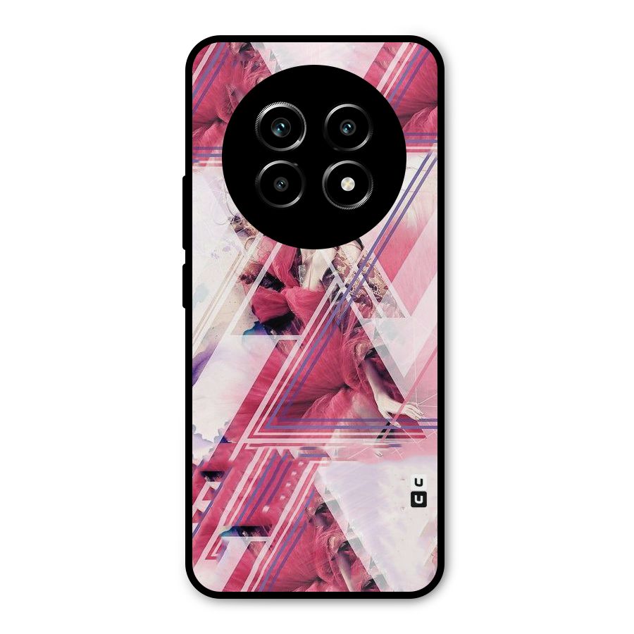 Pink Rose Abstract Metal Back Case for Realme 14 Pro Lite