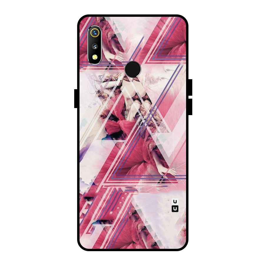 Pink Rose Abstract Metal Back Case for Realme 3i