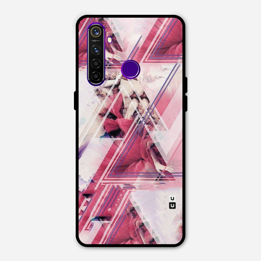 Pink Rose Abstract Metal Back Case for Realme 5 Pro