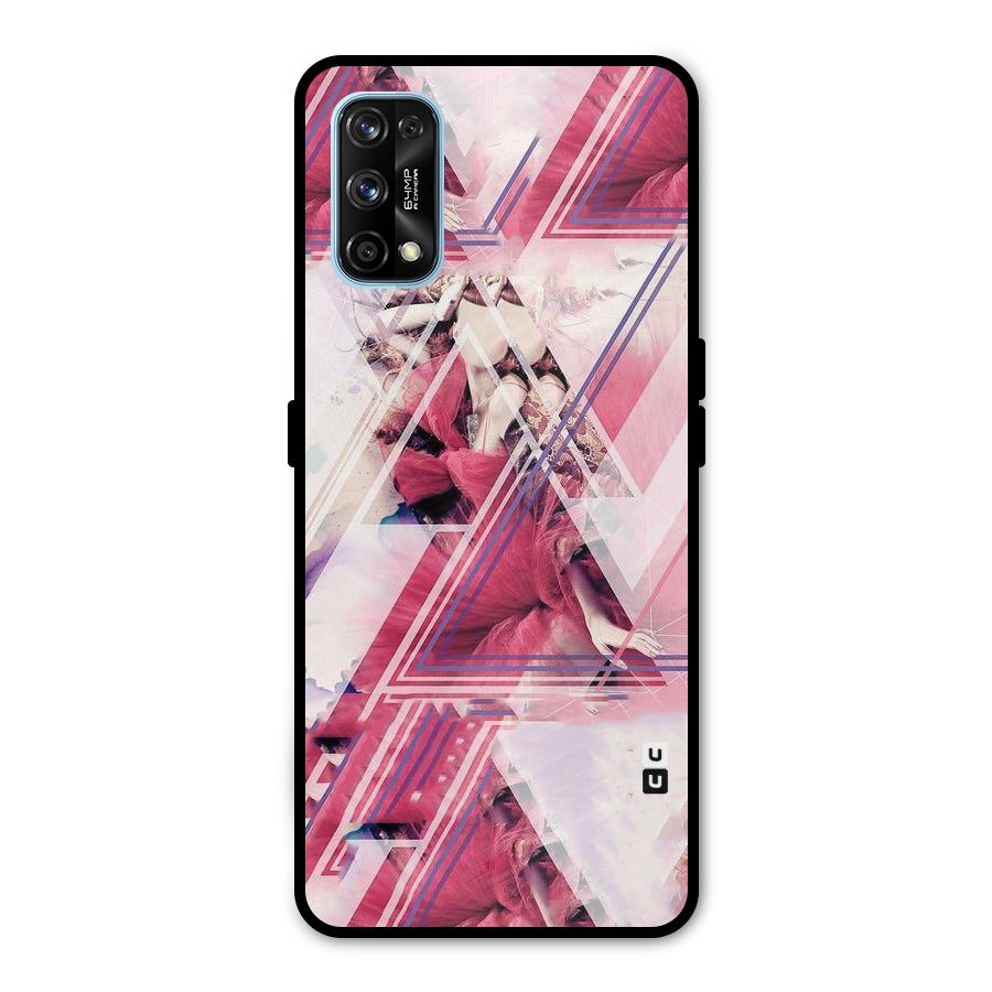 Pink Rose Abstract Metal Back Case for Realme 7 Pro