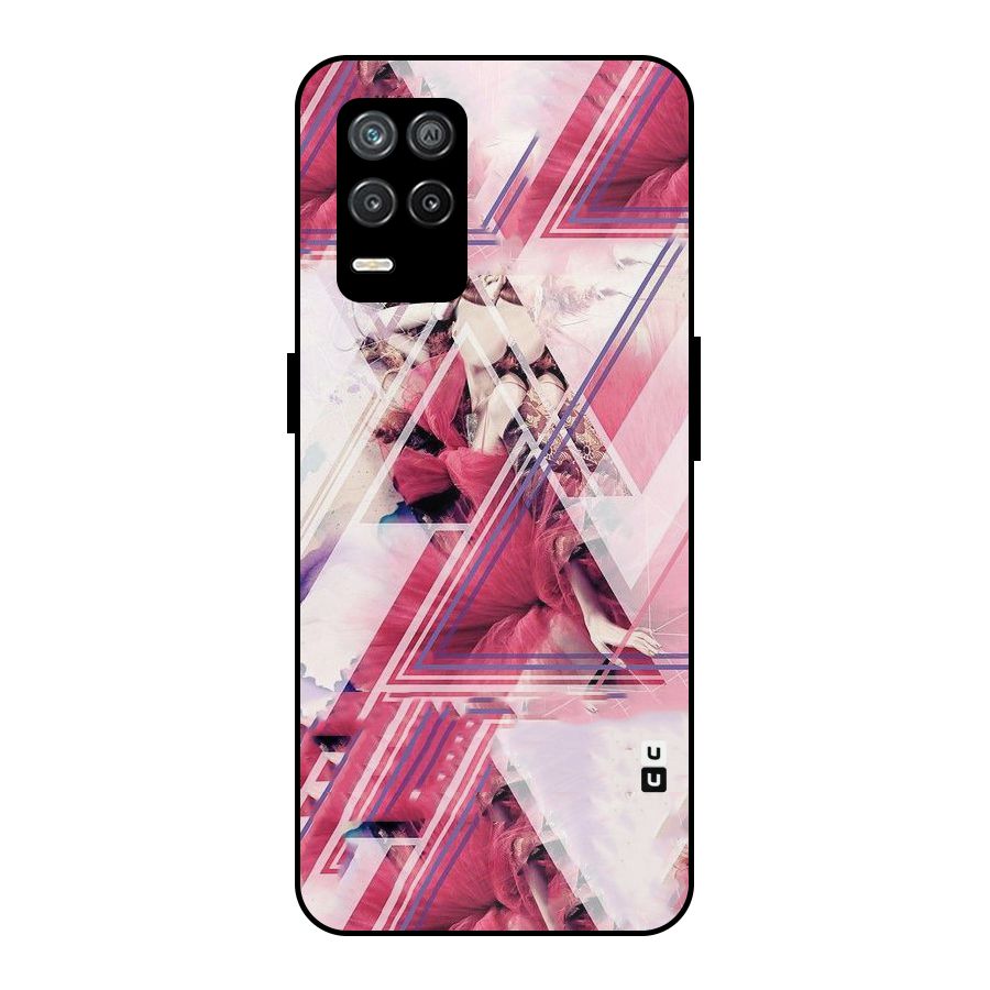 Pink Rose Abstract Metal Back Case for Realme 8s 5G