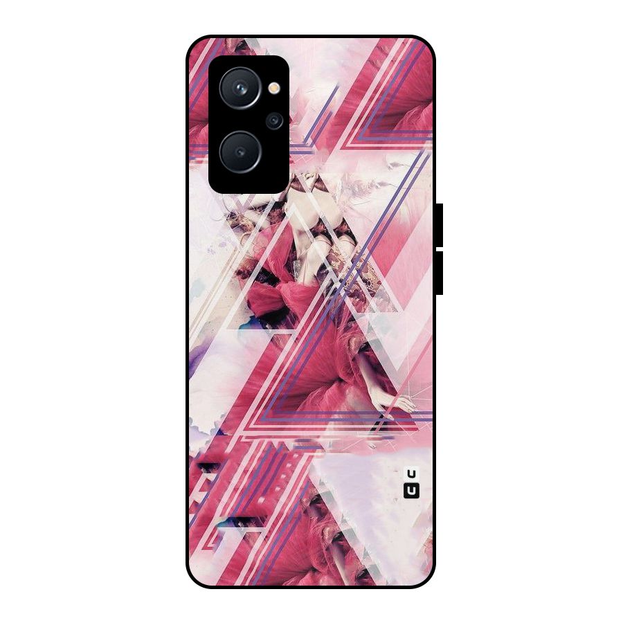 Pink Rose Abstract Metal Back Case for Realme 9i 5G