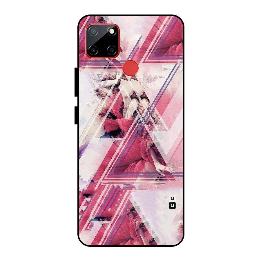 Pink Rose Abstract Metal Back Case for Realme C12