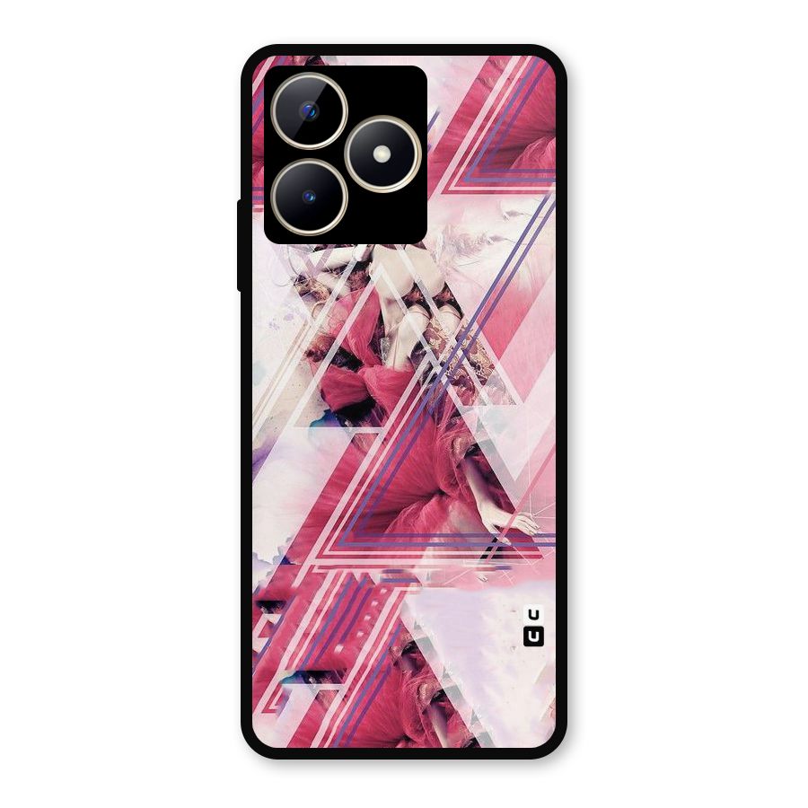 Pink Rose Abstract Metal Back Case for Realme C53